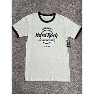 HARD ROCK Seminole Tampa Hotel & Casino Adult Medium Beige T-Shirt New With Tags